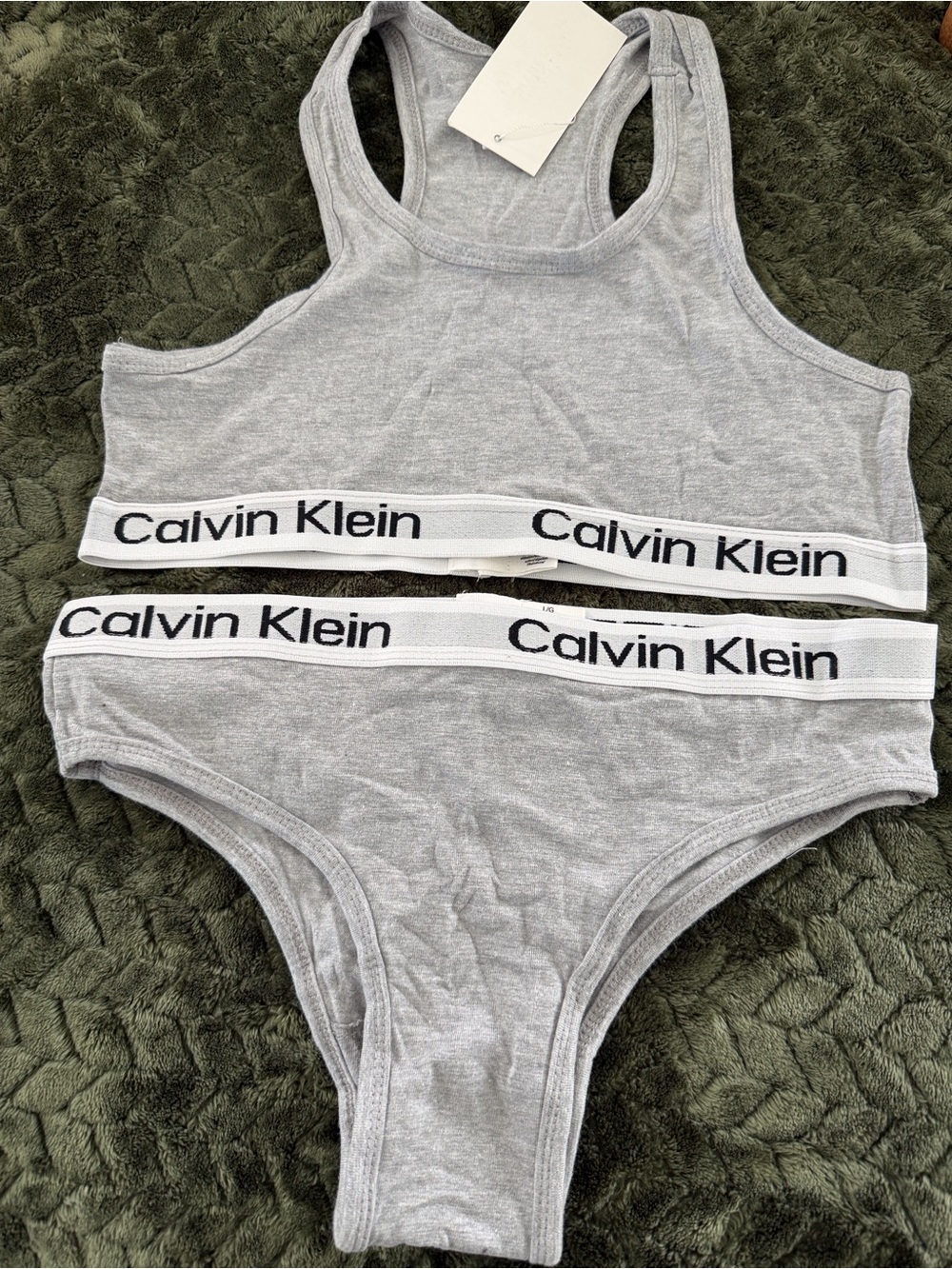 Calvin Klein Tank Bra and Panties with White Logo Waistband
